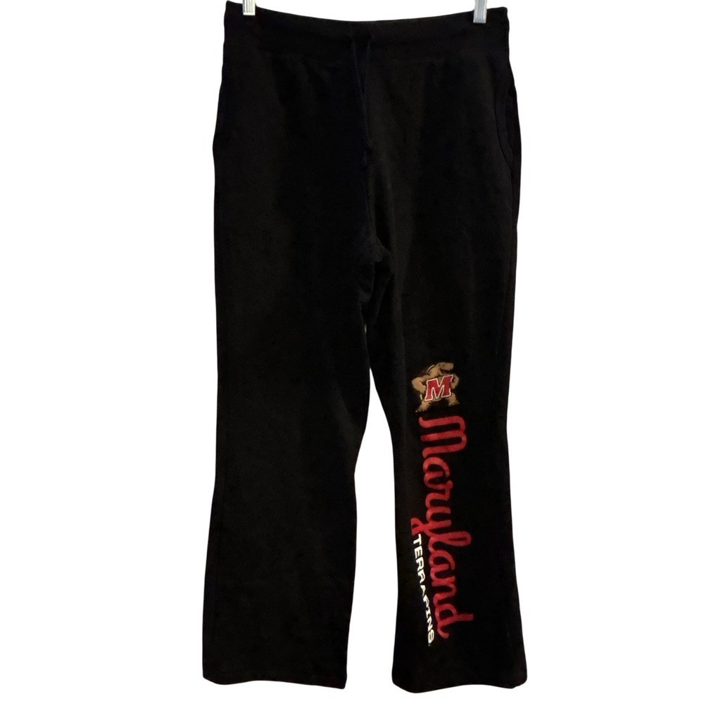 Gildan Maryland Terrapins Sweatpants Black Logo Pants Womens Size L
